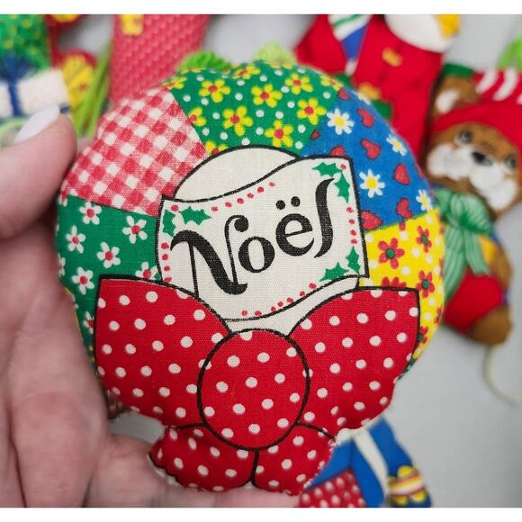 Lot 8 Vintage Plush Fabric Christmas Ornaments Primitive Drummer Noel Stuffy - Picture 6 of 8